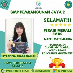 Meraih Mendali Emas Dalam “Scincelish Olympiad “ Global Youth Peace Education Movement.