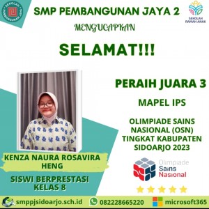 Juara III Mapel IPS Dalam Olimpiade Sains Nasional (OSN) 